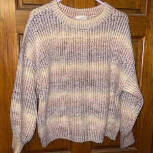 Universal Thread Women's Striped Sweater - Beige and Cream